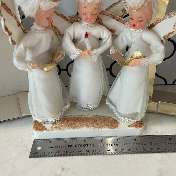 Vintage Bright Star Angel Choir Trio Made in Japan Christmas Angels w/ Box 
1950 - Picture 2 of 9